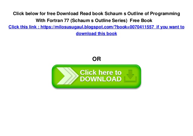 schaum outline of programming with fortran 77 pdf download